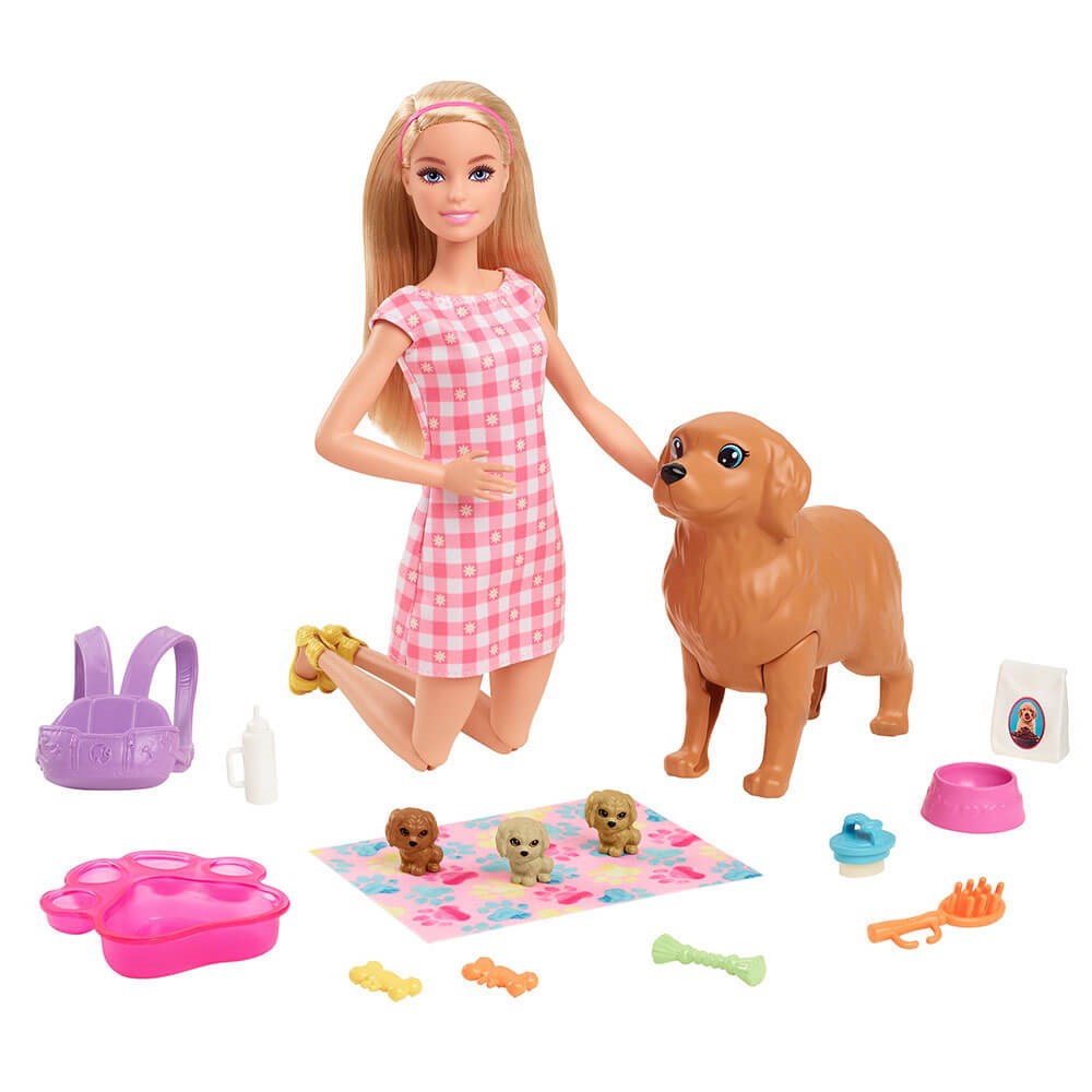 Barbie ve Yeni Doğan Köpekler Oyun Seti HCK75 Barbie HCK75
