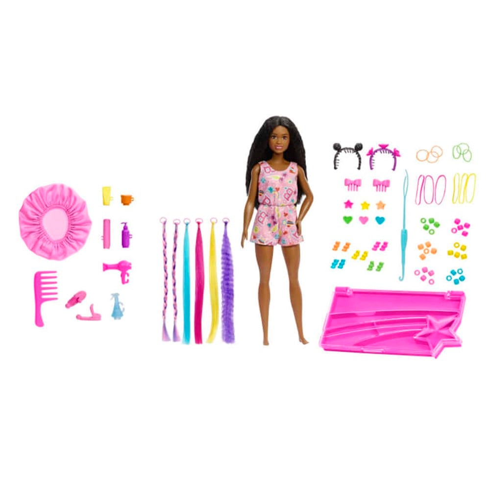 Barbie Brooklyn Eğlenceli Saçlar Oyun Seti HHM39 Barbie HHM39