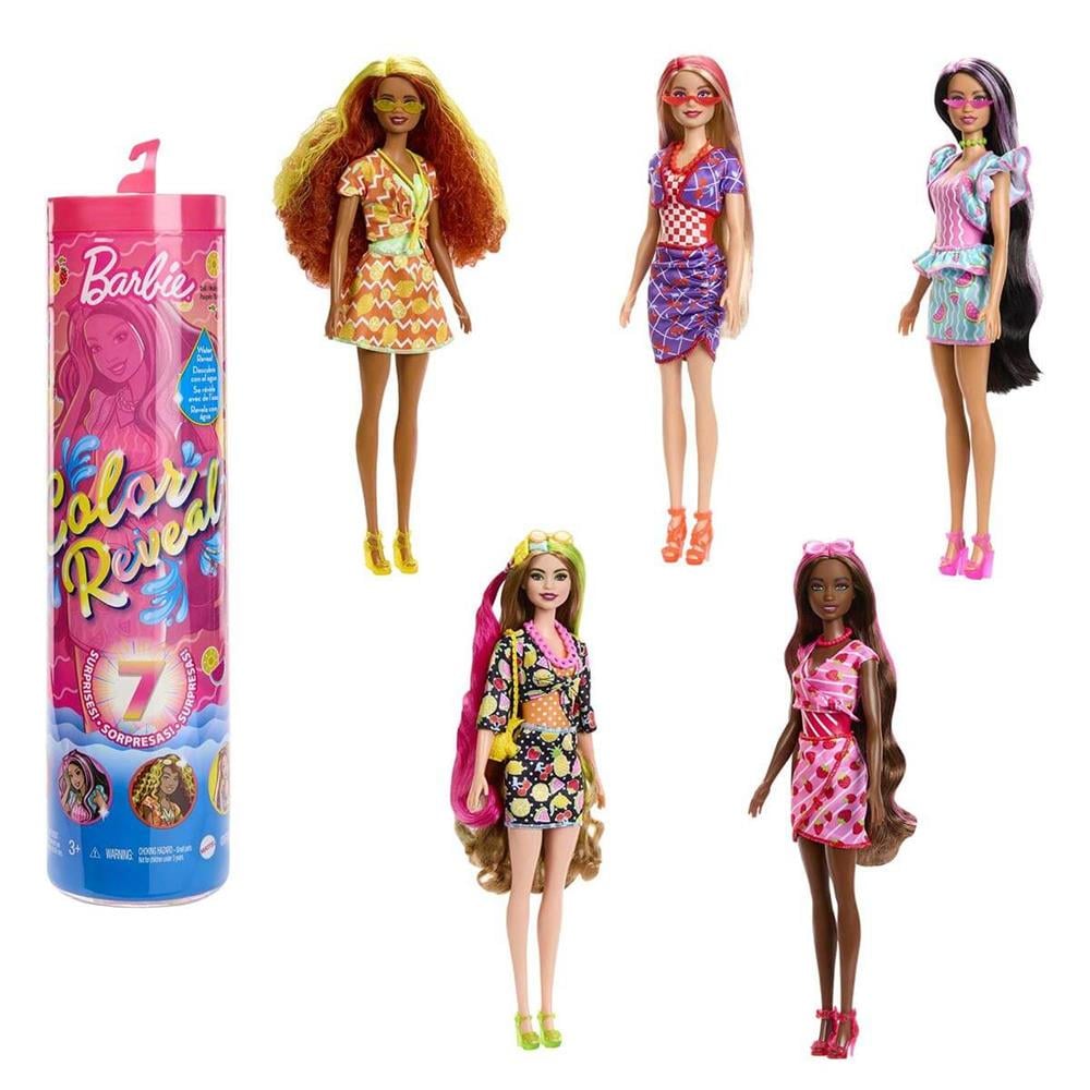 Barbie Color Reveal Sürpriz Meyve Deseni Elbiseli Bebekler HJX49 Barbie HJX49