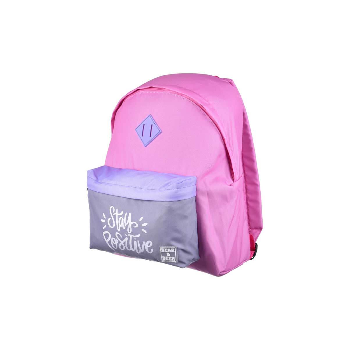 Bear & Deer Stay Positive Lila Tek Gözlü Sırt Çantası BD-CN0228 Bear & Deer BD CN0228