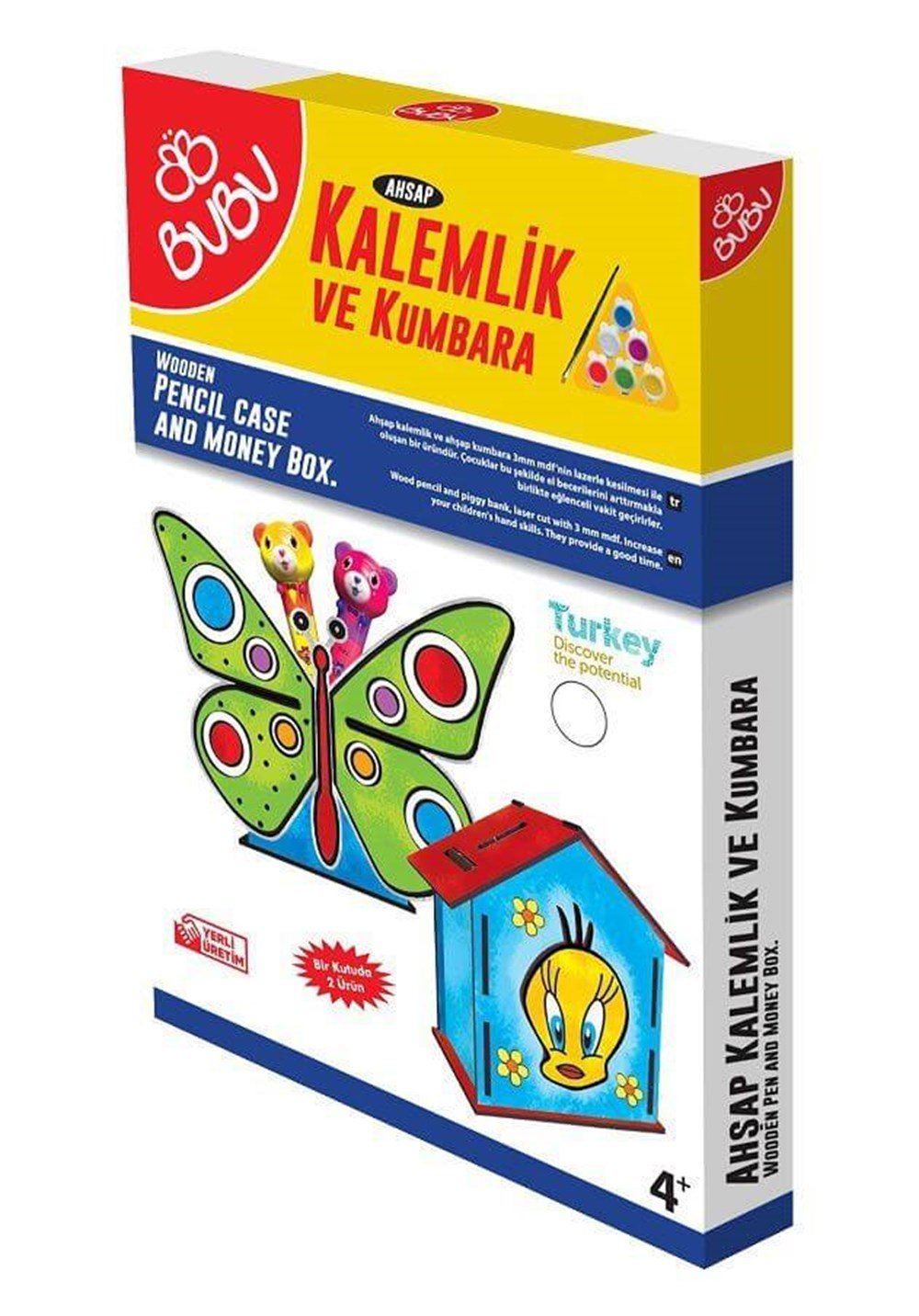 Bu-Bu Kalemlik ve Kumbara Ahşap Boyama Bubu BUBU AC0007