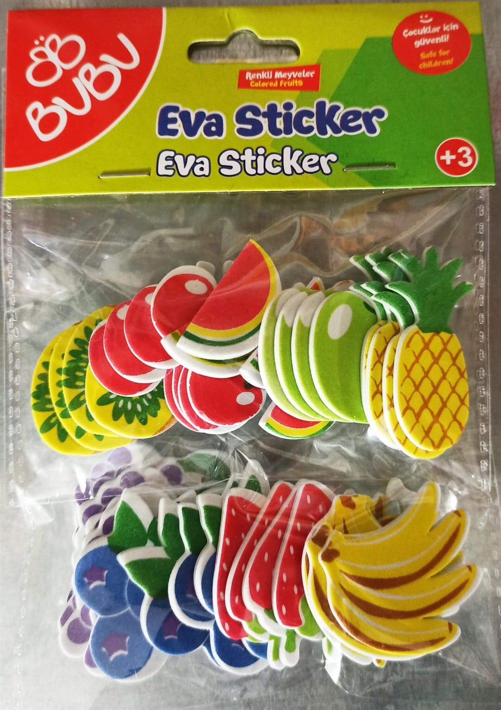 Bubu Eva Sticker 3D Renkli Karışık Bubu BUBUSTS043