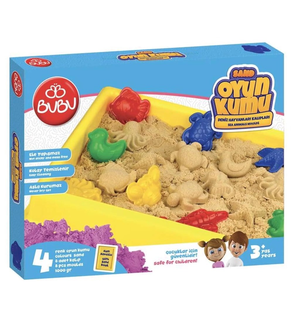 Bu-Bu Oyun Kumu Büyük Havuzlu Deniz Hayvanlı Kalıp 1000 Gr Bubu KU0053
