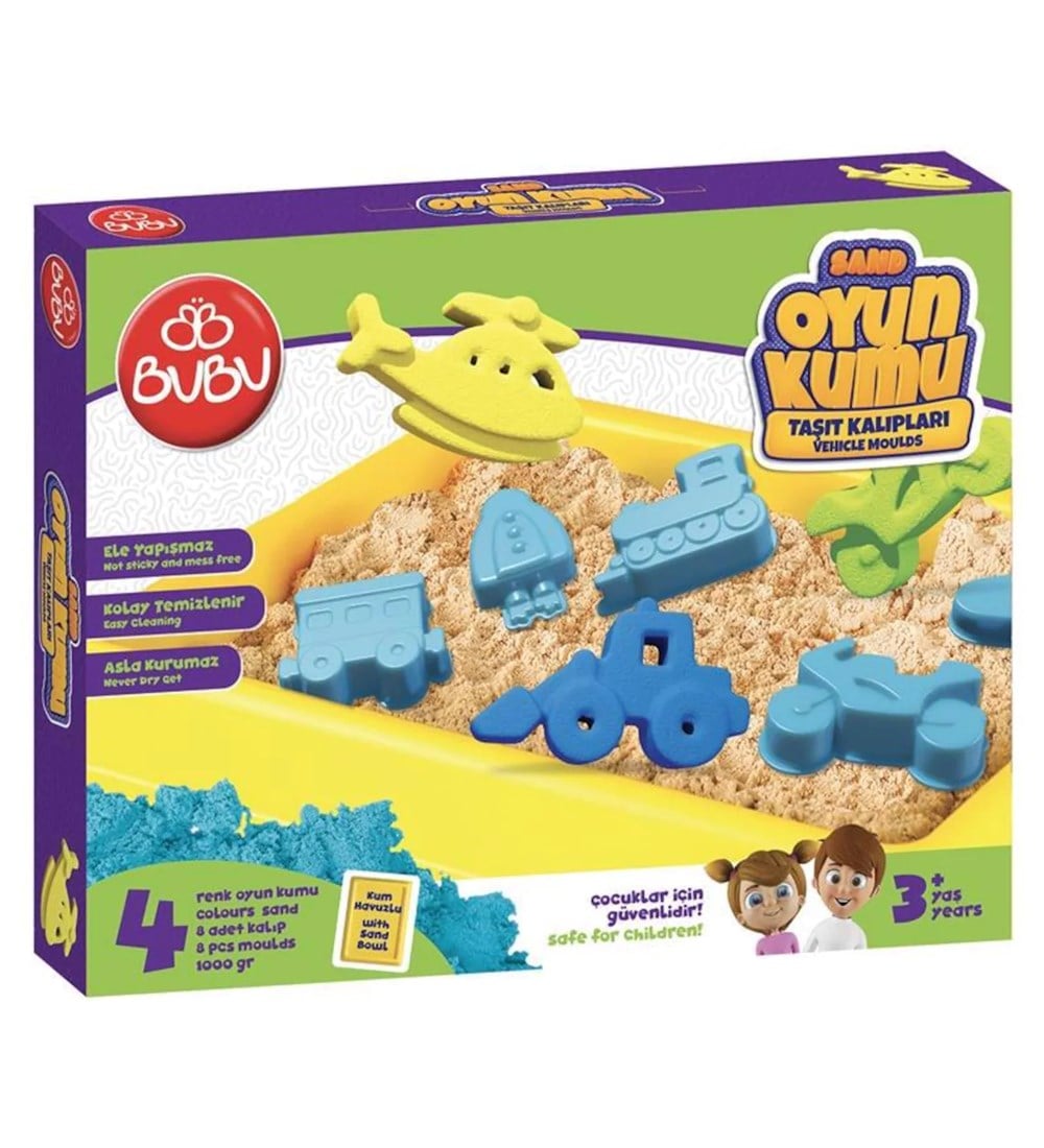 Bu-Bu Oyun Kumu Büyük Havuzlu Araç Kalıplar 1000 Gr Bubu KU0054