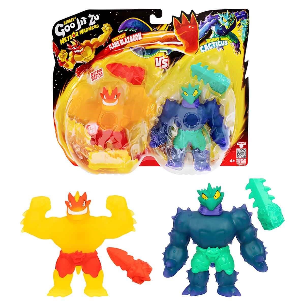 GOOJITZU METEOR MADNESS 2LI FIGUR SETI STRETCHY FLAME BLAZAGON VS MUSHY CACTICUS GJT66000 Diğer GJT66000 BC