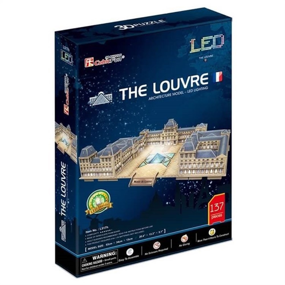 Cubic Fun 3D Puzzle 137 Parça Louvre Müzesi - Fransa Led Işıklı Cubic Fun L517H