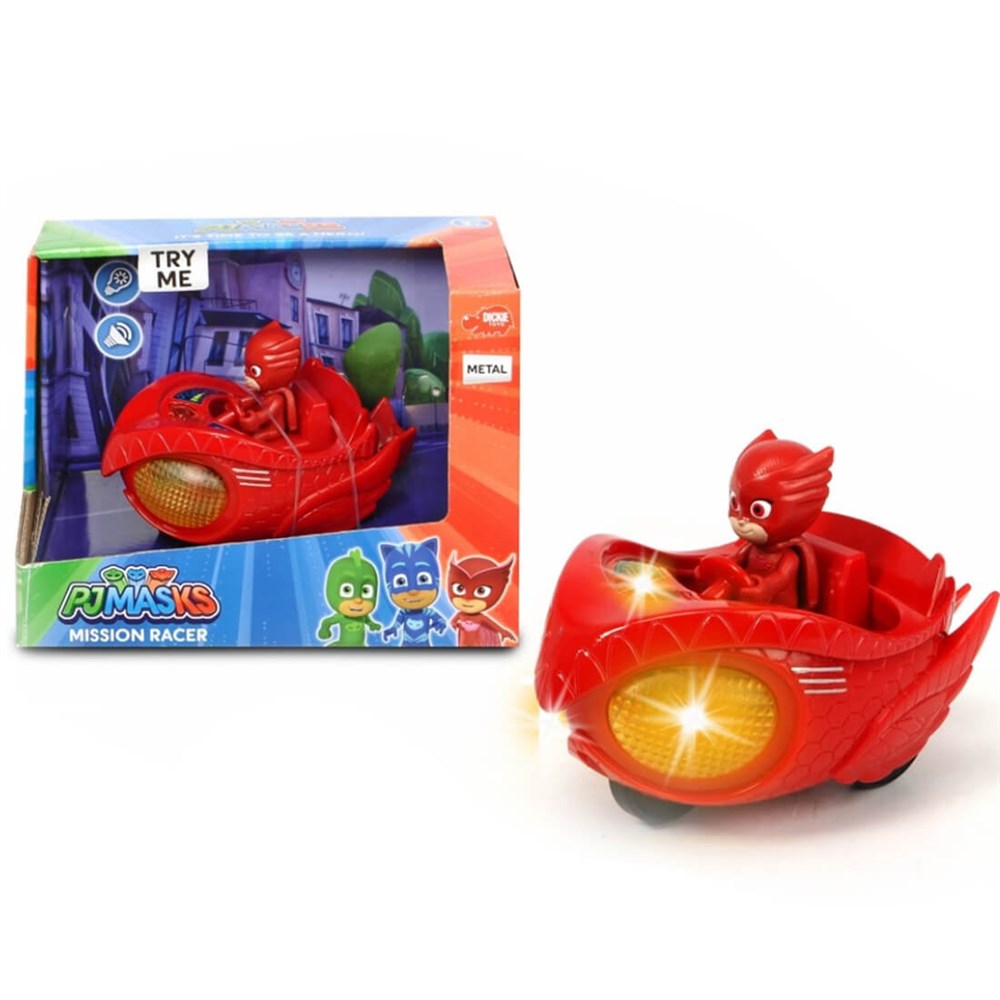 1:43 PIJAMASKELILER SESLI VE ISIKLI RACER OWLETTE VE ARACI 12 CM Dickie SMB 203142002