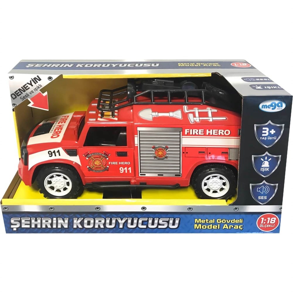 Mega Sürtmeli Işıklı Sesli İtfaiye Arabası Diğer 25J57