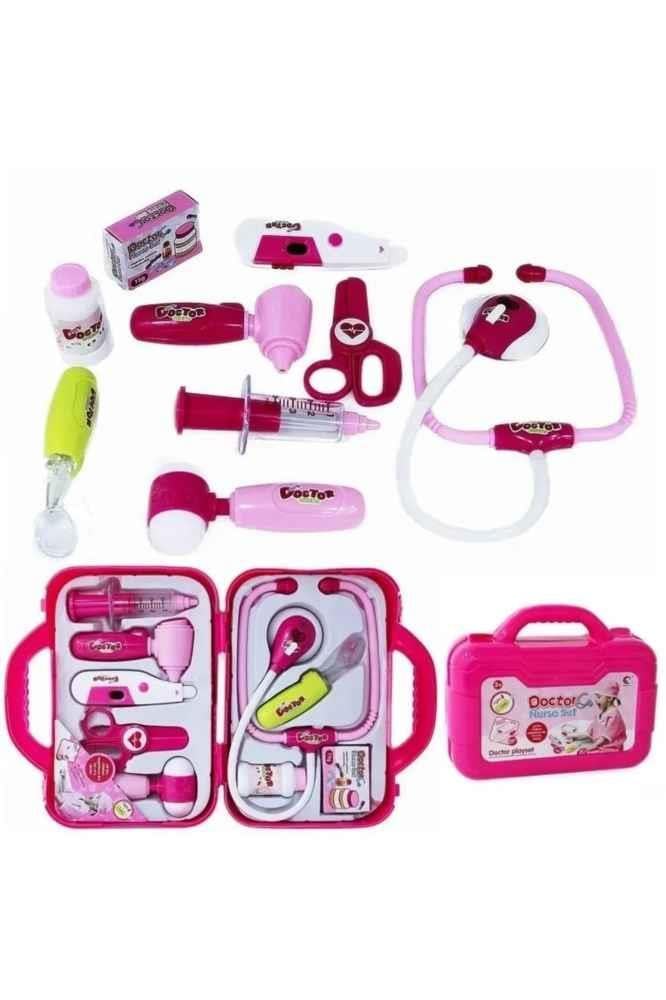 9 Parça Çantalı Doktor Seti Pembe Diğer 8803A P