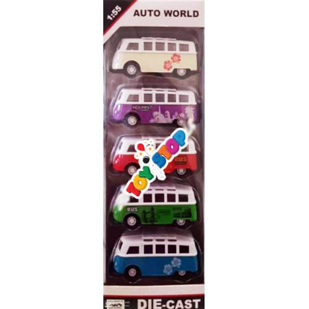 Kutulu 1:55 Die Cast Çek Bırak 5'li Otobus DS8881 Diğer DS8881
