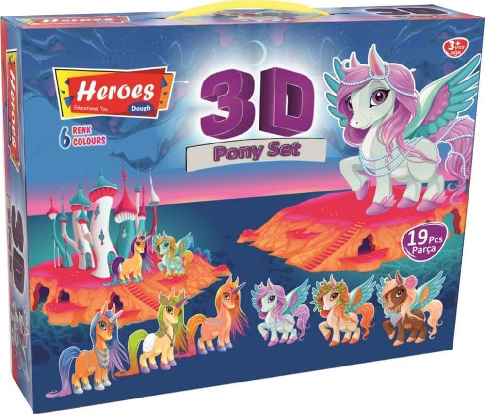 Heroes 3D Kalİpli 6 Renk Pony Oyun Hamuru Seti Diğer ERN 569