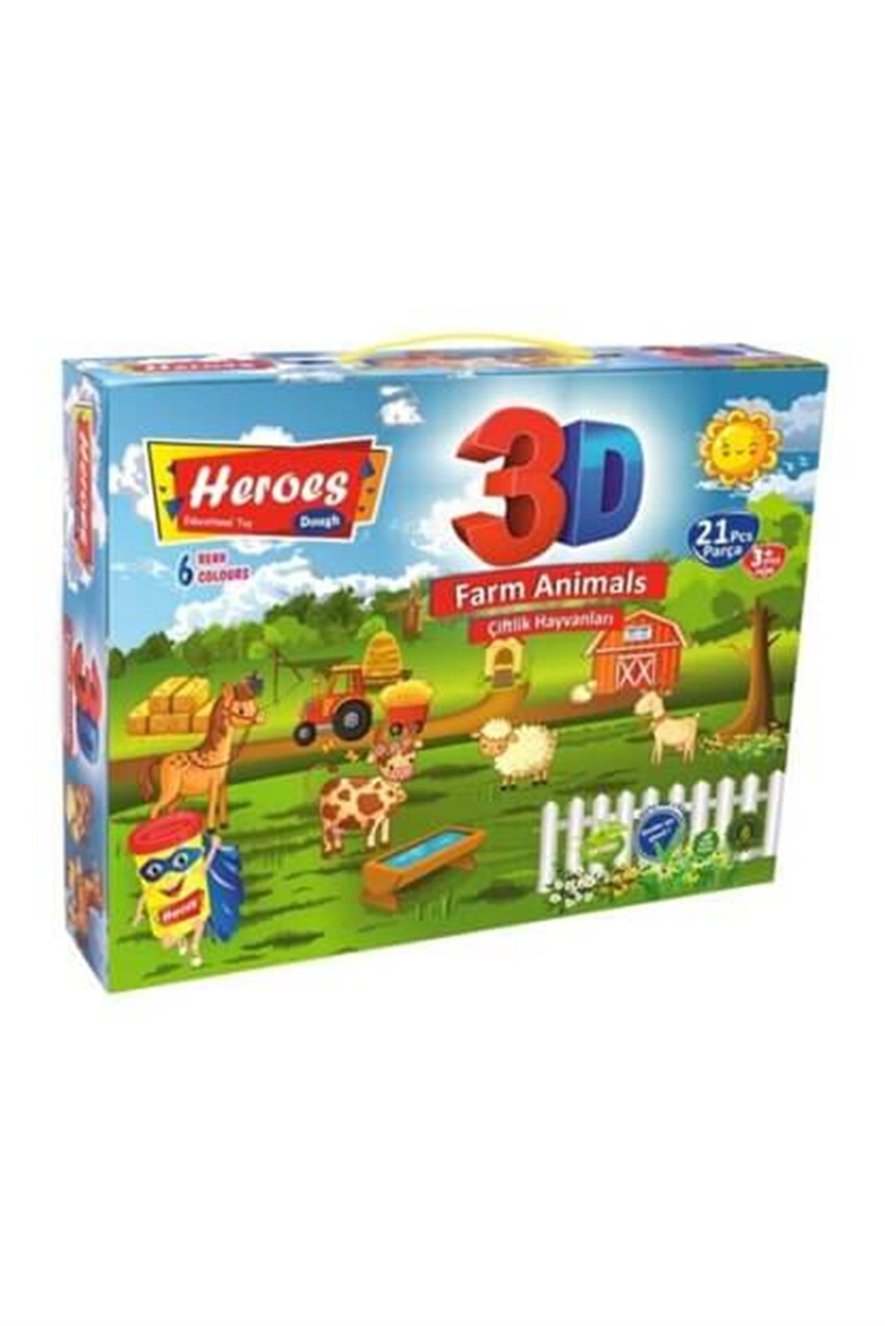 Heroes 3D Kalİpli 6 Renk Çiftlik Hayvanları Oyun Hamuru Seti Diğer ERN 570