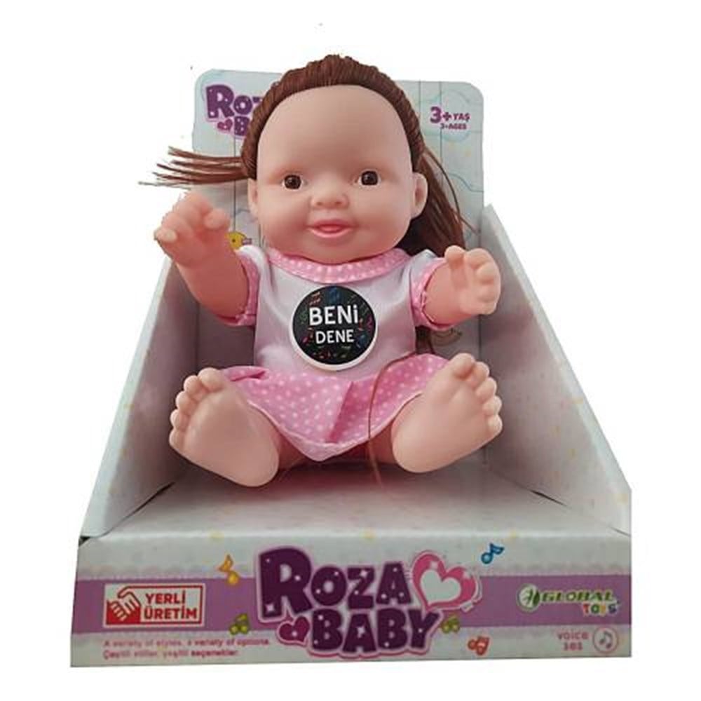 Sesli Saçlı Roza Bebek Diğer GL100453 A