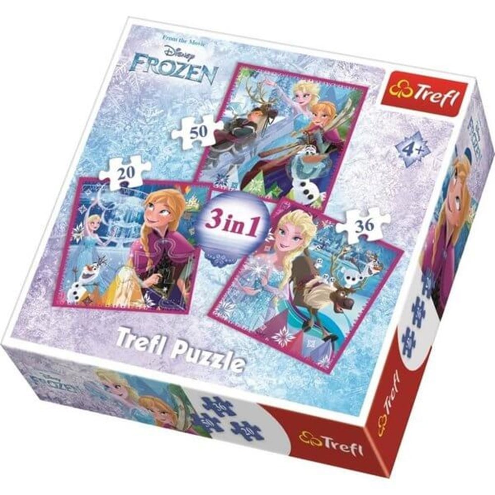 Trefl 3 In 1 Disney Frozen Winter Puzzle Diğer HD34832