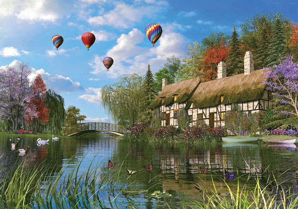 KS 1000 PARCA PUZZLE THE OLD RIVER COTTAGE Diğer KS 11272