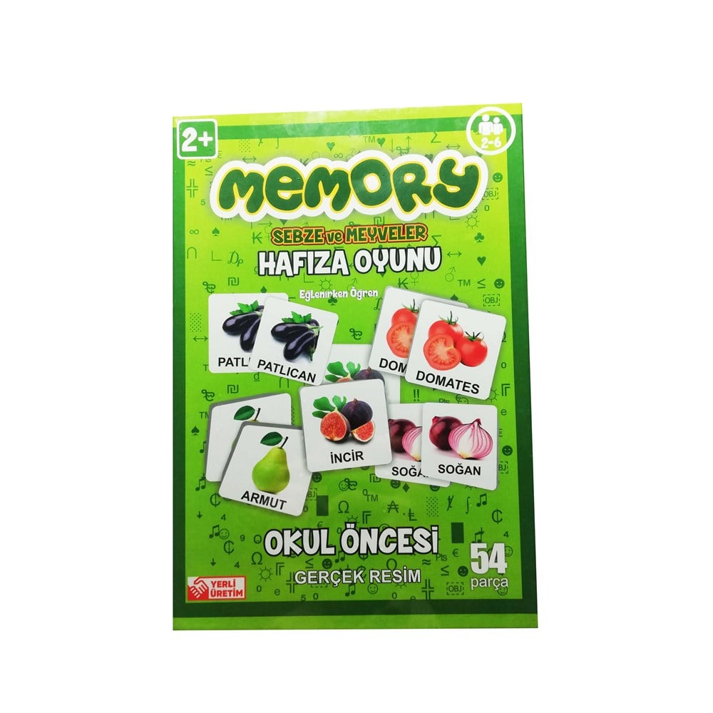 Memory Hafıza Oyunu Meyveler ve Sebzeler 54 Parça KZL 143 Diğer KZL 143