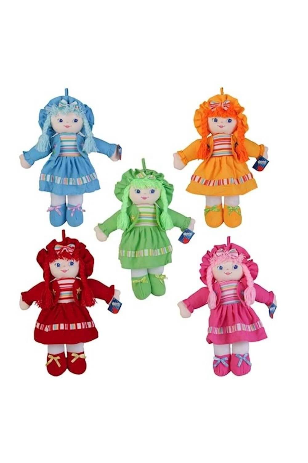 Şapkalı Örgü Saçlı Bez Bebek 55 Cm Diğer PFK 78295