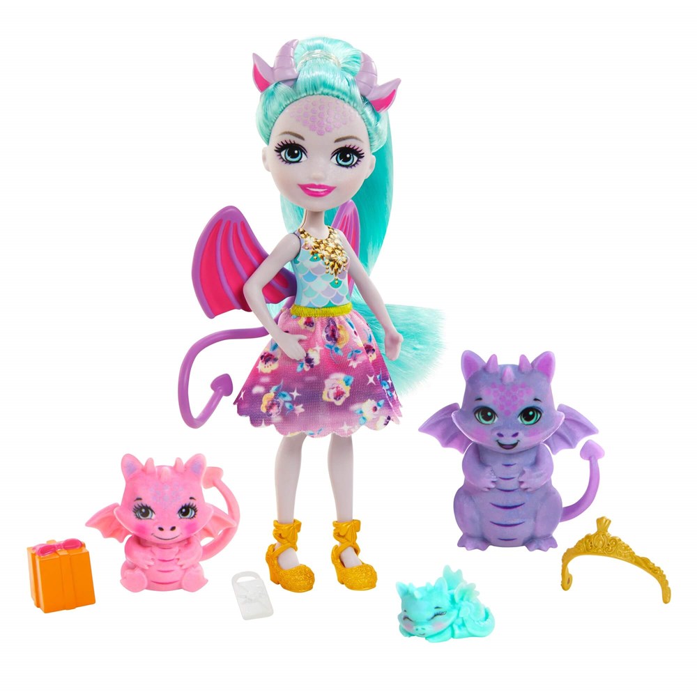 Enchantimals Aile Serileri Oyun Seti Deanna ve Ejderha GJX43-GYJ09 Enchantimals GYJ09