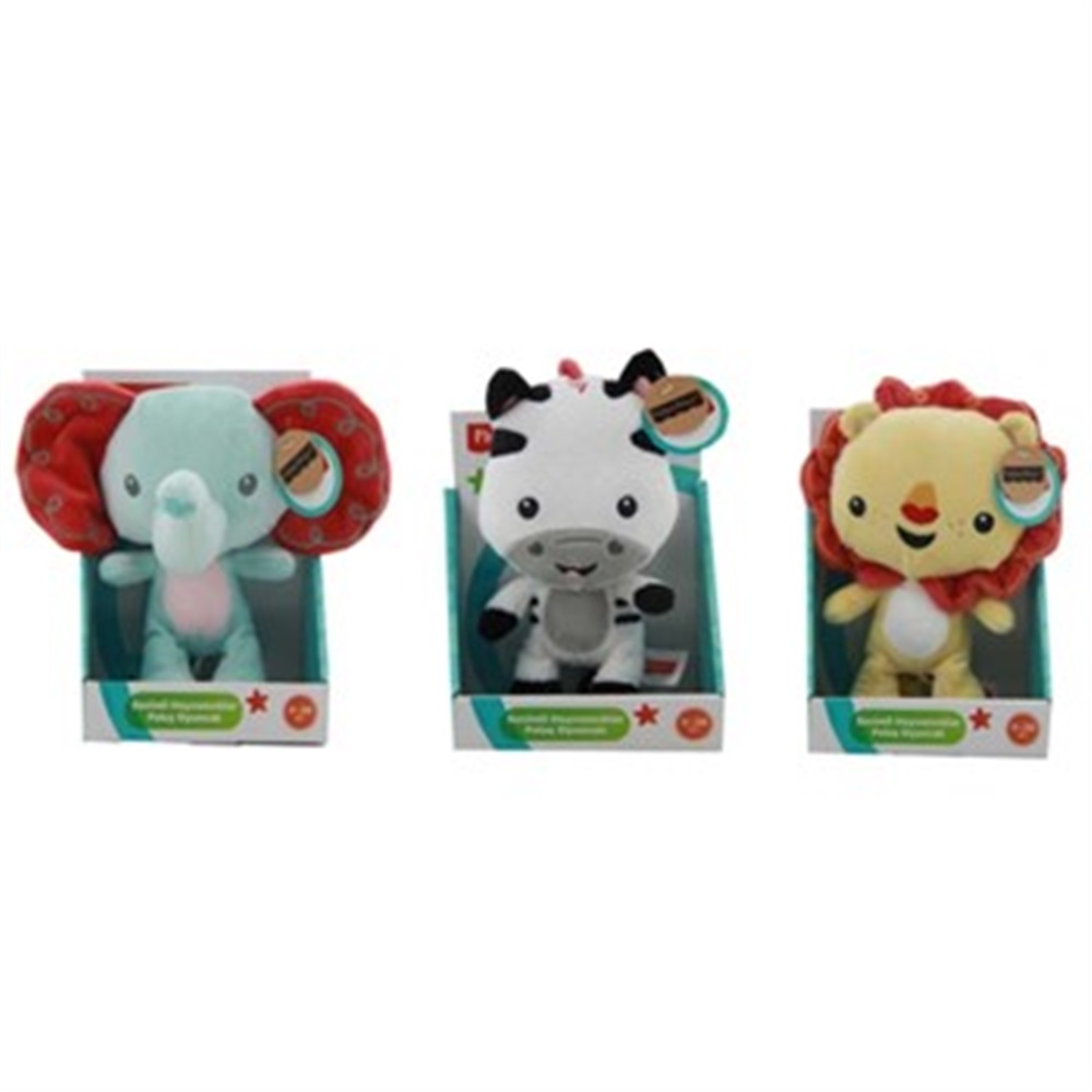 Fisher Price Oturan Büyük Kafalı Peluş Aslan - Fil - Zebra