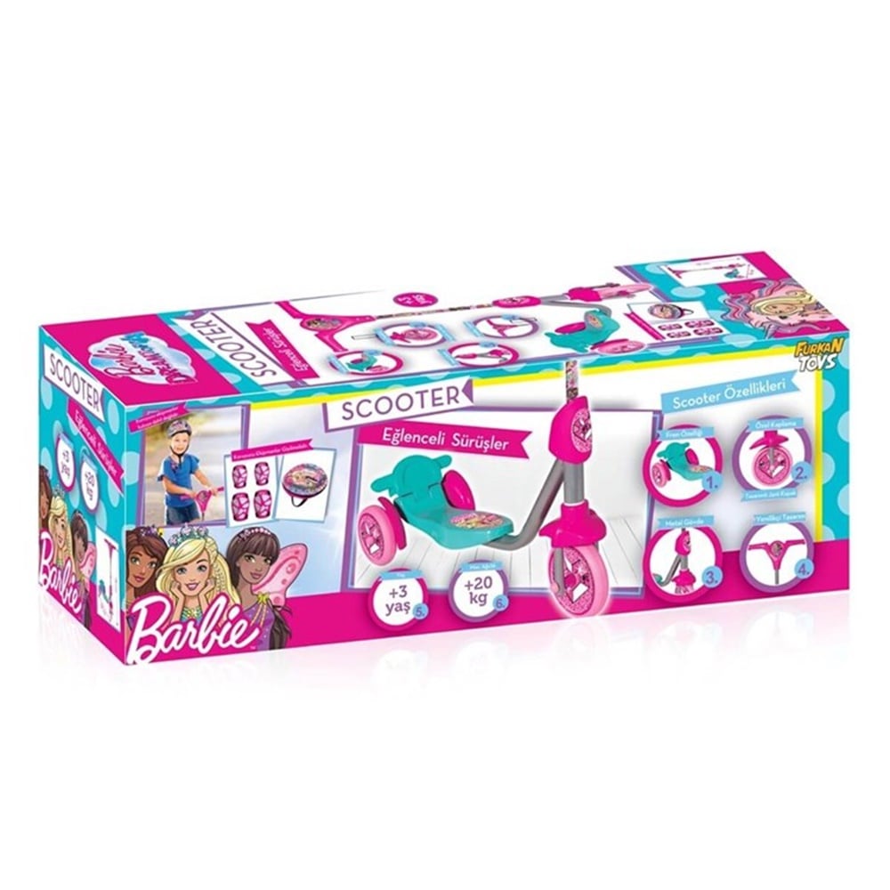 Furkan Barbie Frenli 3 Tekerli Scooter FR56952