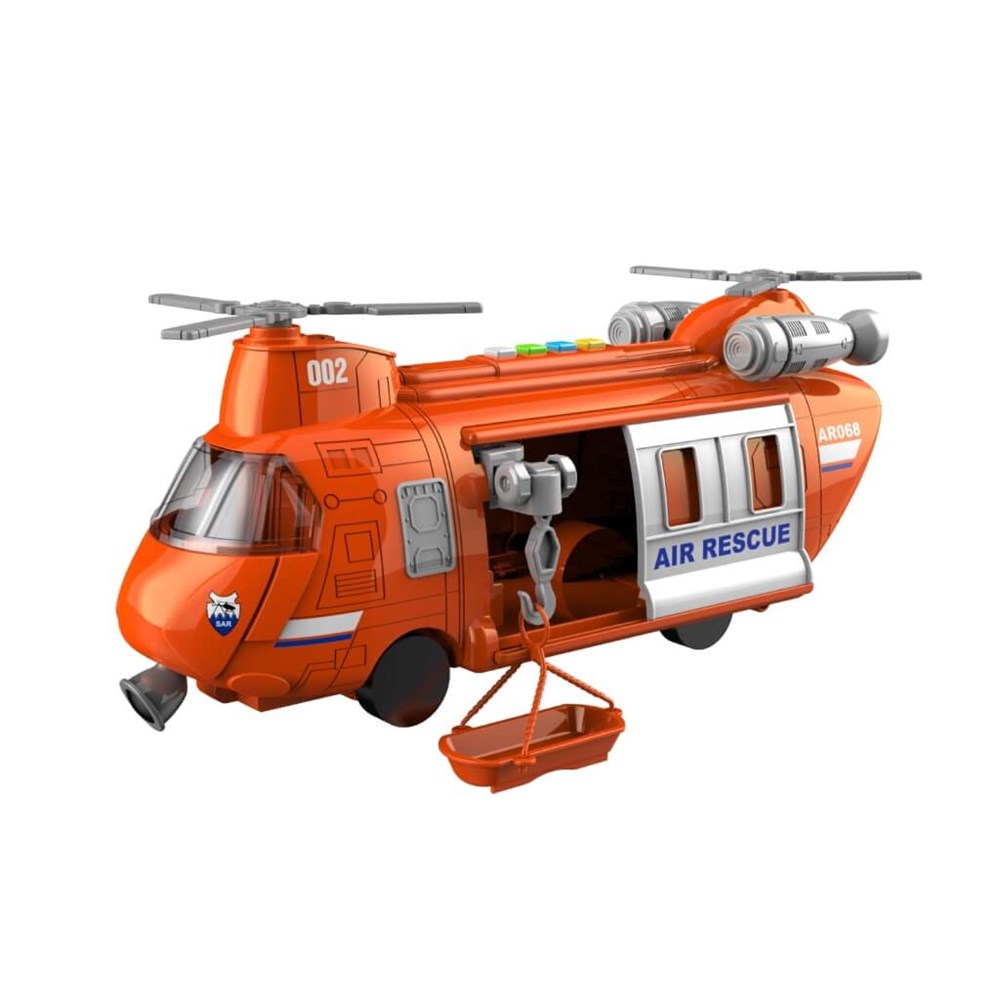 1:16 Sürtmeli Sesli Işıklı Arama ve Kurtarma Helikopteri Hava Aracı Halley Oyuncak WY640A