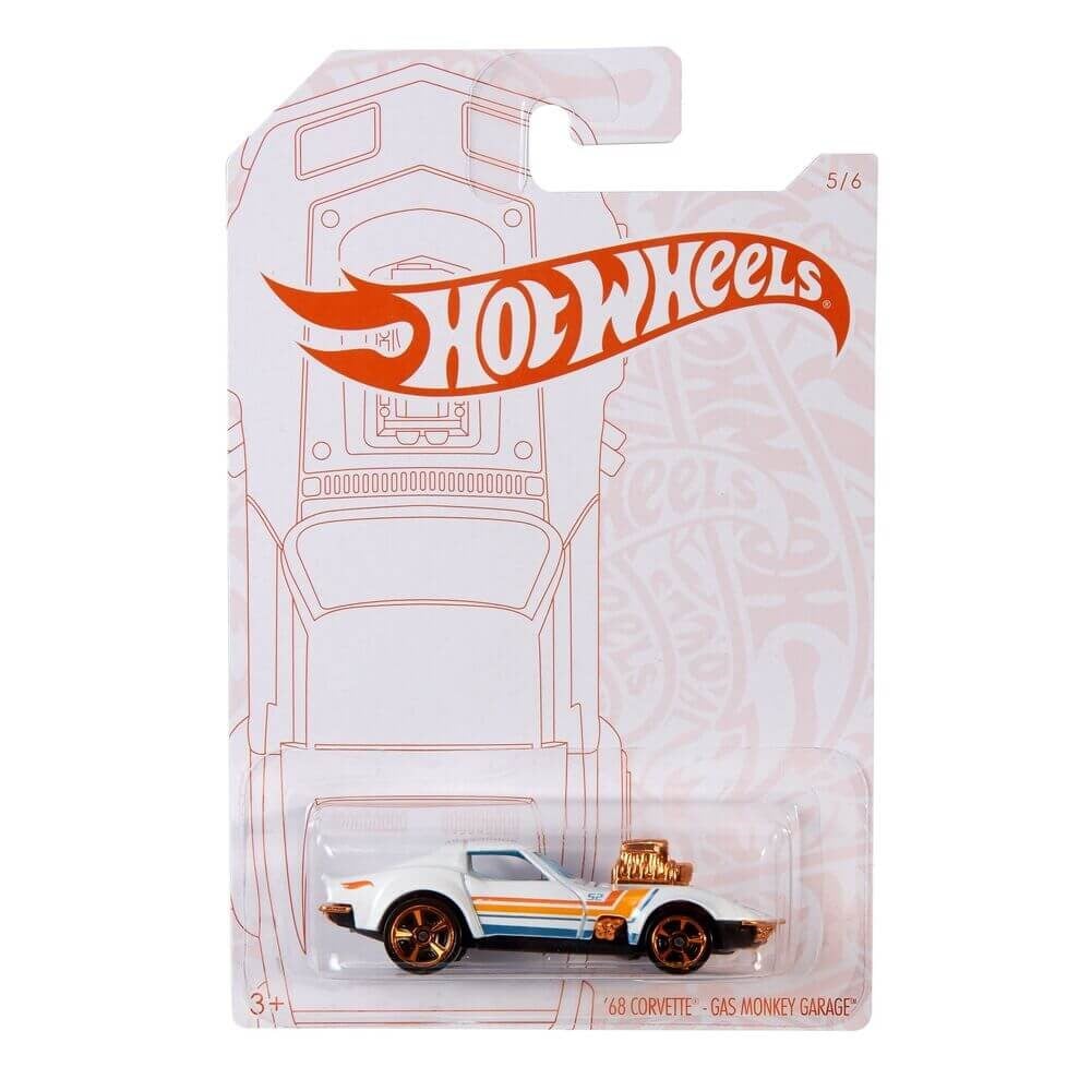 Hot Wheels Parlak Ve Krom Özel Seri 68 Corvette Gas Garage Monkey GJW48-GJW52 Hot Wheels GJW52