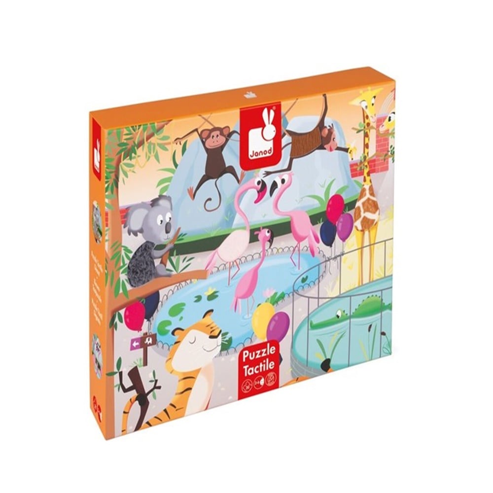 Janod Hissedilebilir Puzzle ''A Day At The Zoo '' 20 Parça