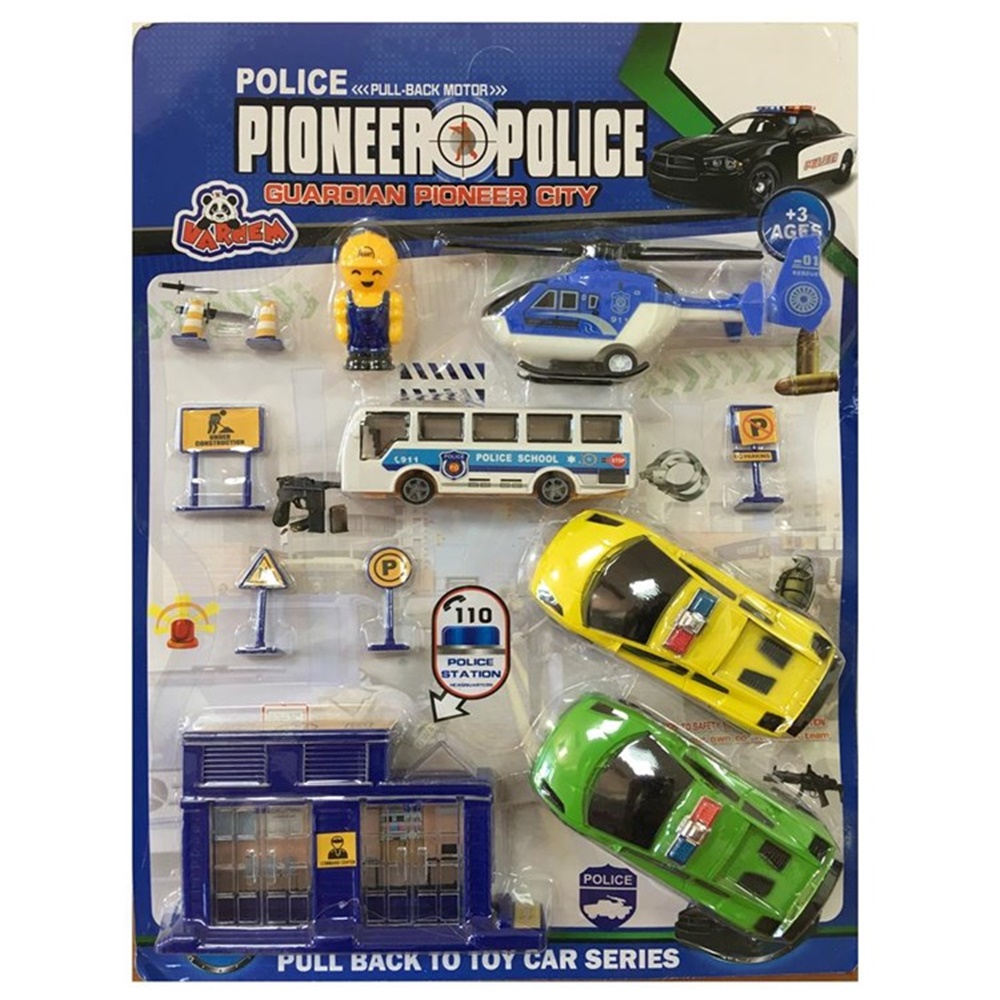Kartela Çekbırak Araç Seti (Polis, İtfaiye, Asker, İş Araçları)