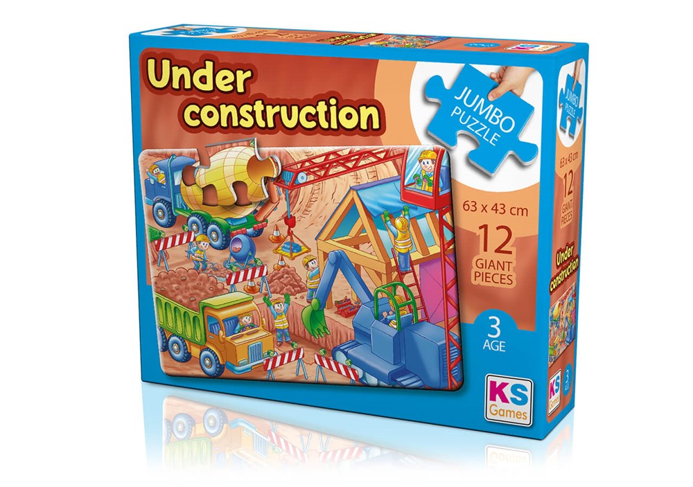 Ks Games Under Construction 12 Parça Jumbo Boy Puzzle KS Puzzle JP 31004