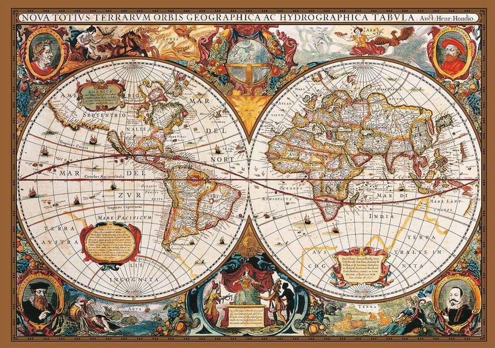 KS 2000 Parça Puzzle 17th Centruy World Map KS Puzzle KS 11204