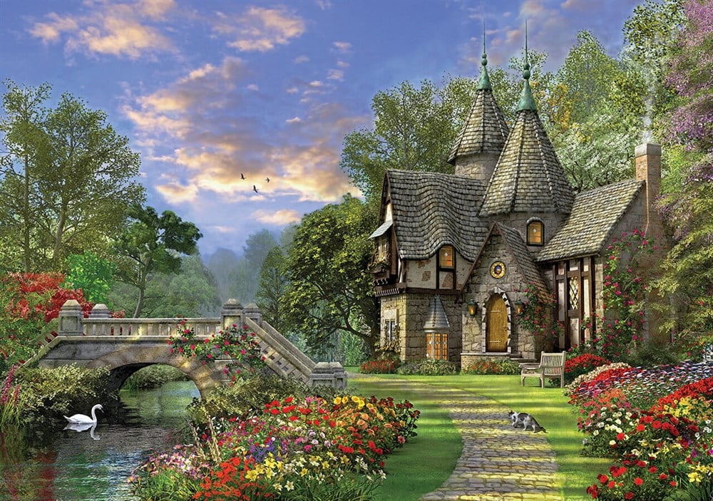 KS 1000 Parça Puzzle The Old Waterway Cottage Dominic Davison KS Puzzle KS 11355