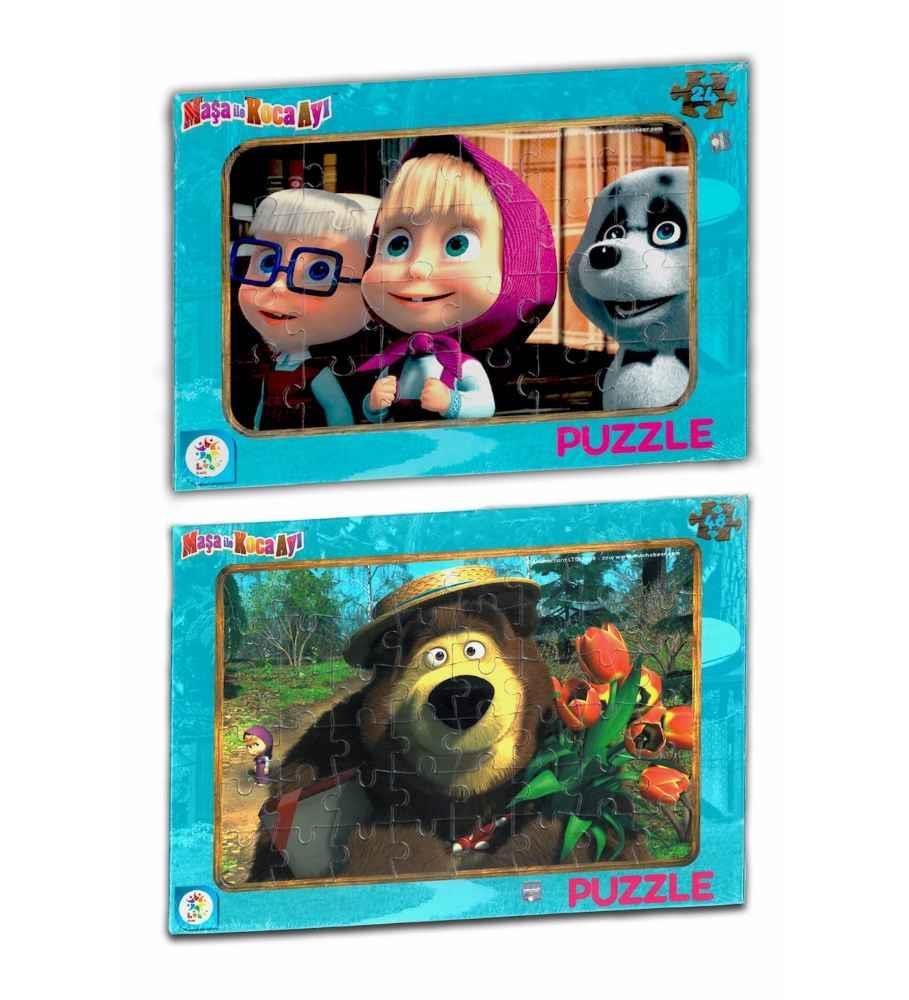 Maşa ile Koca Ayı 24 Parça Frame Puzzle Laço Kids MS7537 2