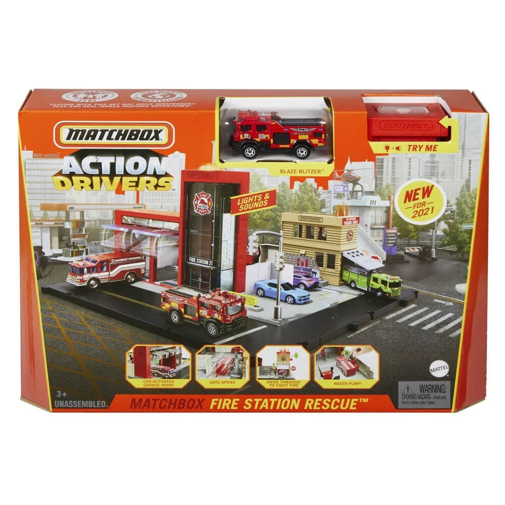 Matchbox Aksiyon Sürücüleri İtfaiye Kurtarma Ekibi Oyun Seti HBD76 Matchbox HBD76