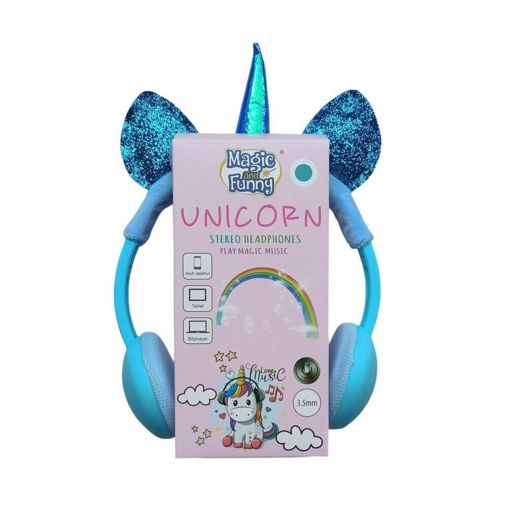 Unicorn Mikrofonlu Kulaklık Mavi Mega Oyuncak UMC001 M