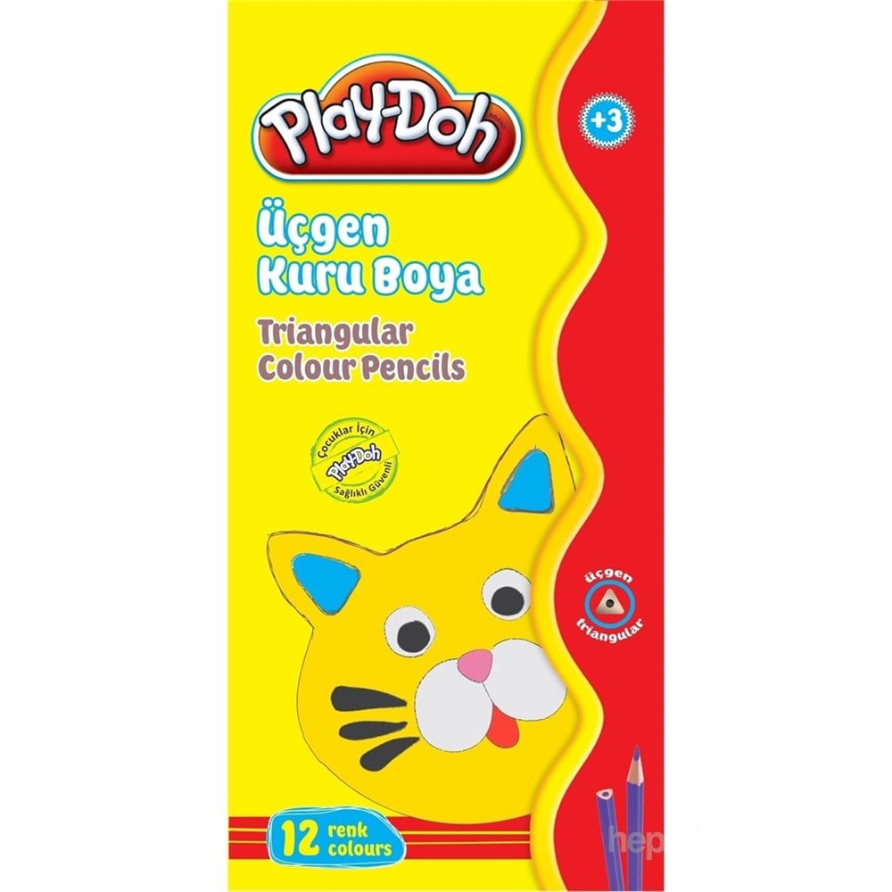 Play Doh 12 Renk Üçgen Kuru Boya Play Doh KU012