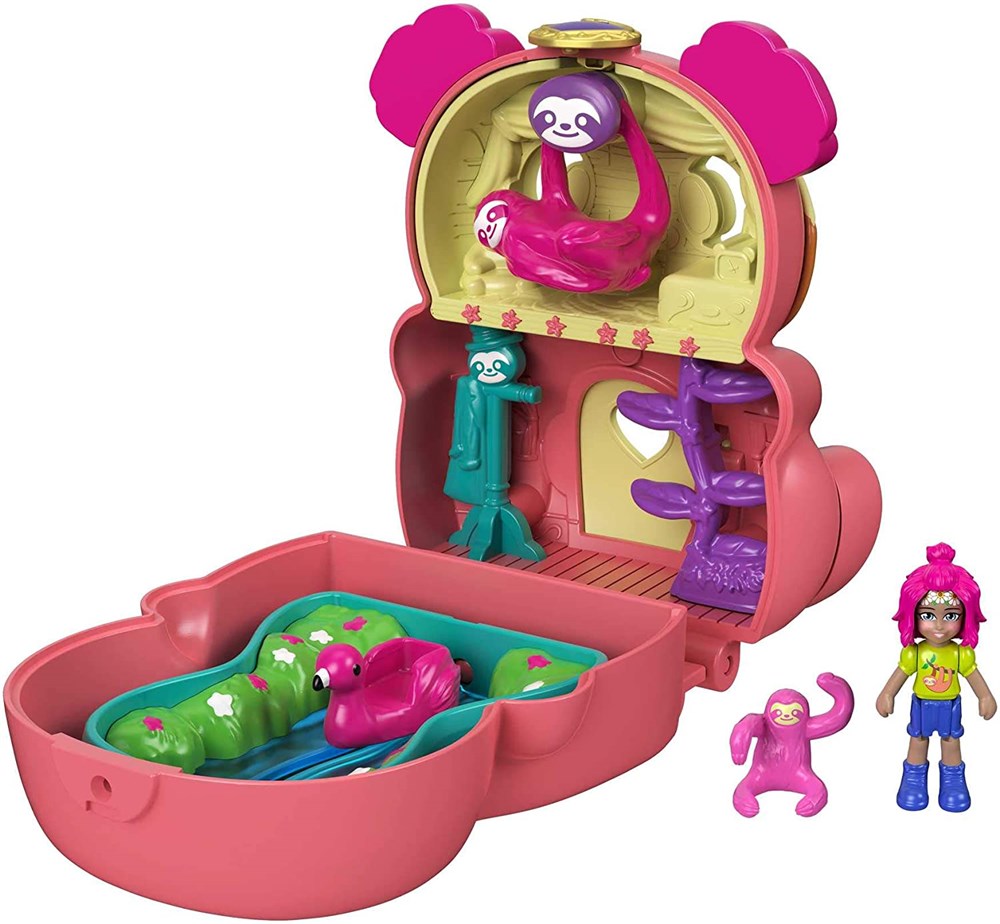Polly Pocket Çift Taraflı Micro Oyun Setleri Tembel Hayvan GTM56-GTM59 Polly Pocket GTM59