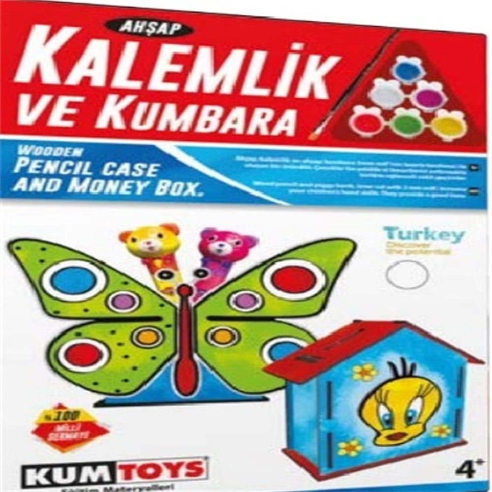 Kumtoys Ahşap Kalemlik Ve Kumbara Set Redka RDK007