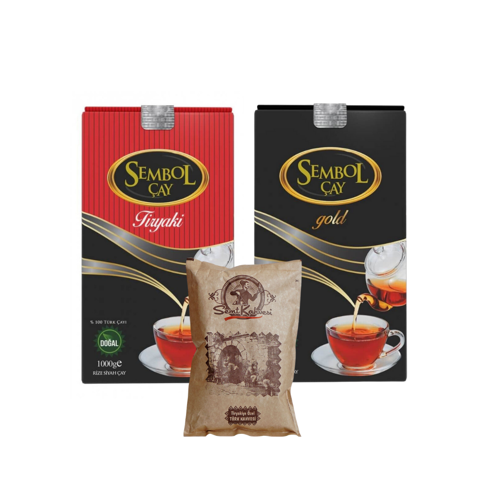 Sembol Fırsat Paketi Gold Çay + Tiryaki Çay (Türk Kahvesi Hediyeli) 2000 gr. Sembol SMBL 008
