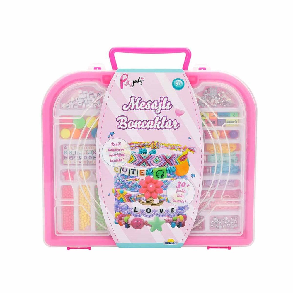 Mesajlı Boncuklar Çantalı Takı Yapım Seti 30 Cm Sunman S00003319