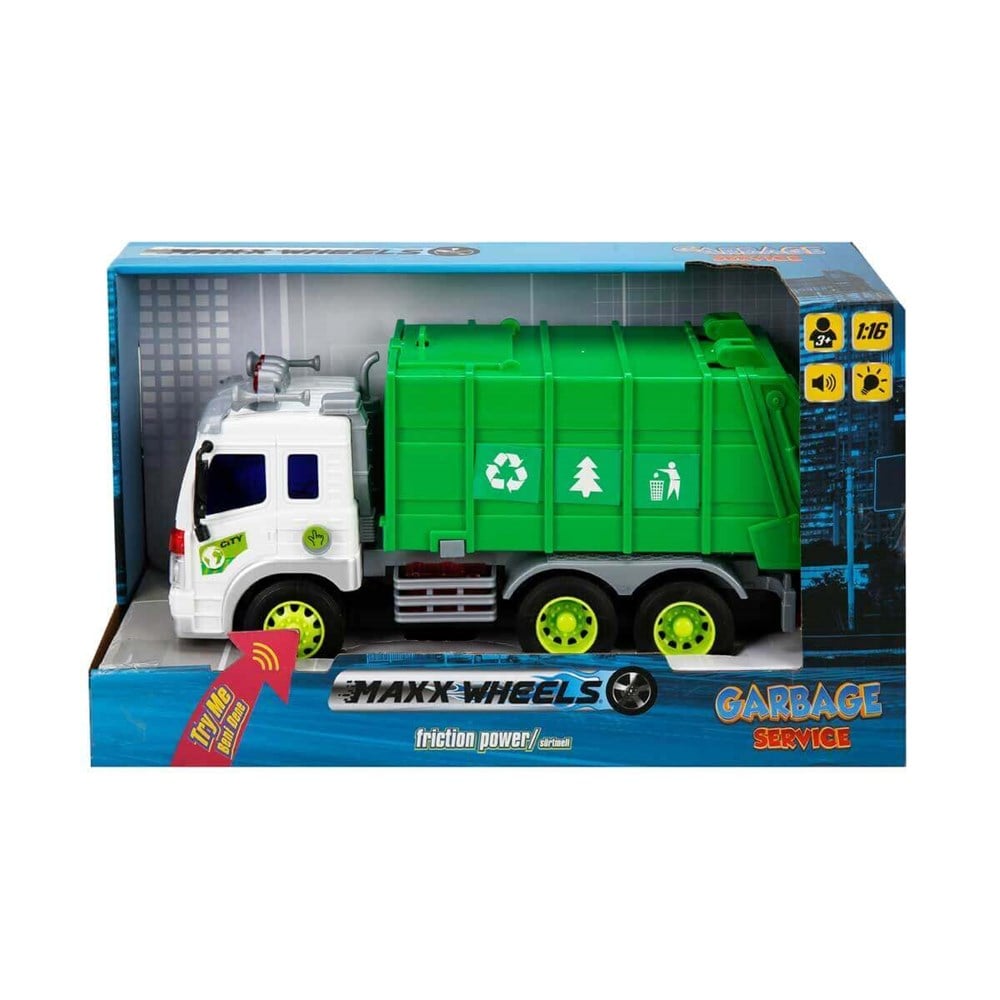 Maxx Wheels 1:16 Sesli ve Işıklı Geri Dönüşüm Kamyonları Sunman S00013078