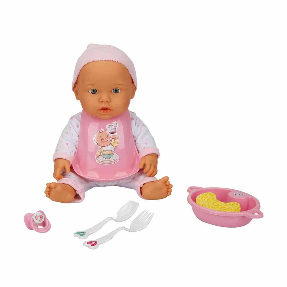 Bebelou Yemek Saati Sesli Bebek Seti 35 Cm Pembe Sunman S00030021