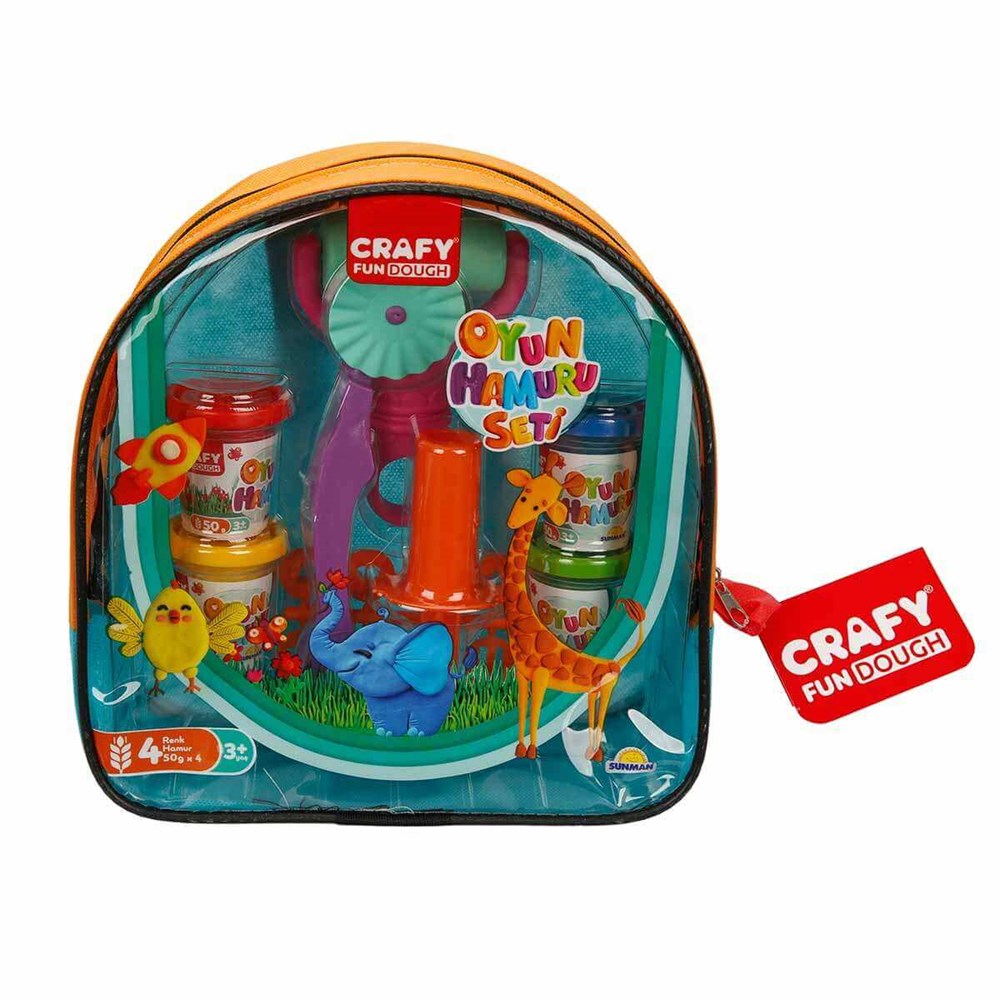 Crafy Çantalı Oyun Hamuru Seti 200 Gr Turuncu Sunman S01002786 T
