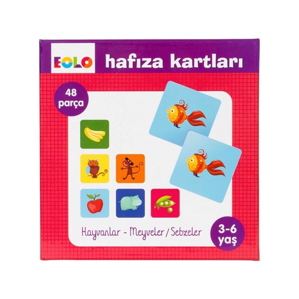 HAFIZA KARTLARI HAYVANLAR MEYVELER SEBZELER Toystop EOL014