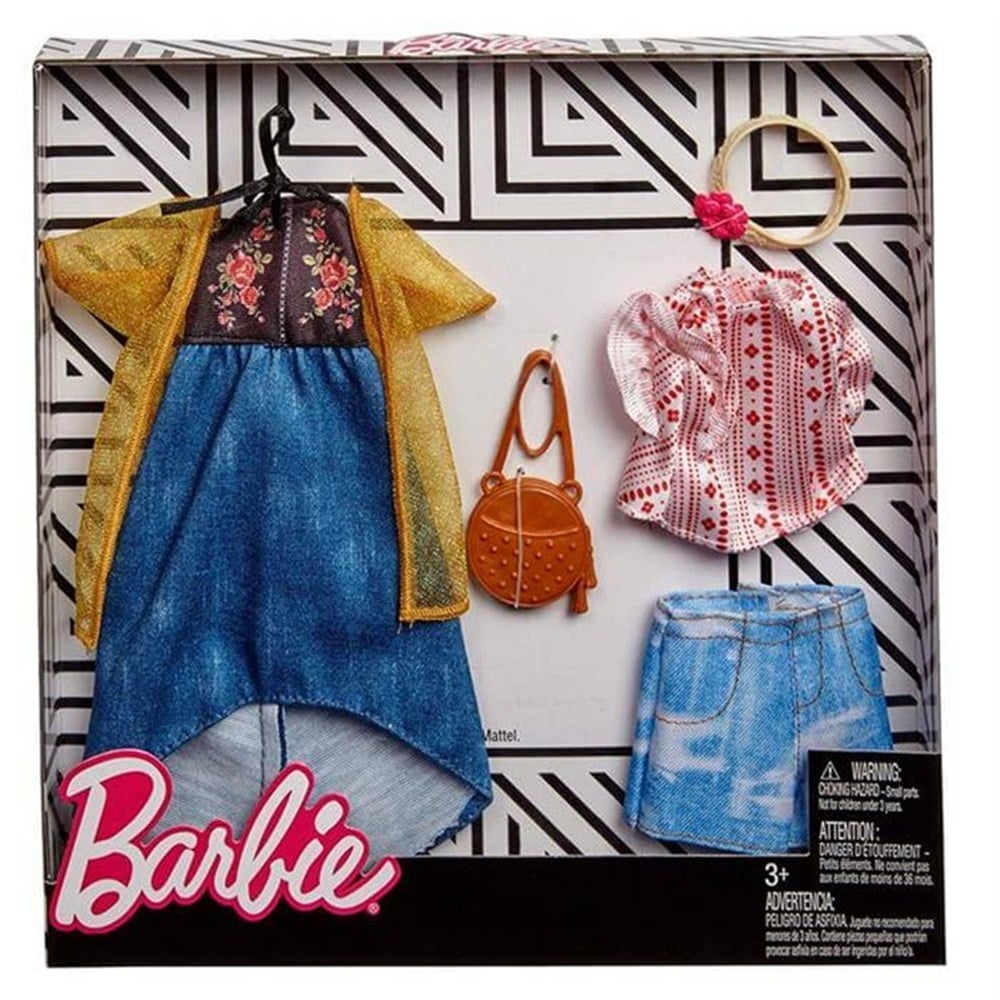 BARBIENIN KIYAFETLERI IKILI PAKET FKT40 (CICEKLI ELBISE) Toystop FKT40