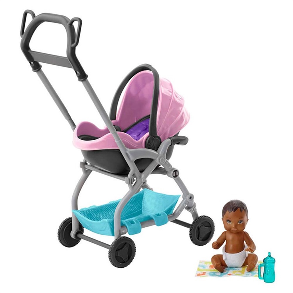 BARBIE BEBEK BAKICISI TEMALI OYUN SETI PEMBE PUSETLI FXG95 Toystop FXG95