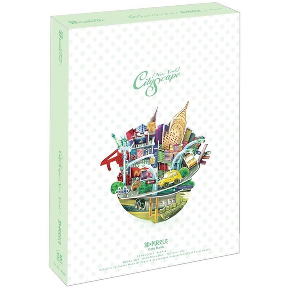 Cubic Fun 3D 55 Parça Puzzle New York Şehir Kompozisyonu Toystop ORC3203