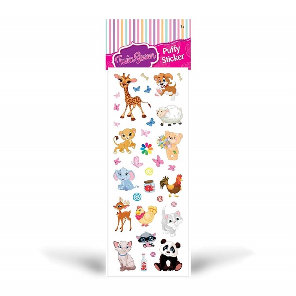 SEVIMLI HAYVANLAR PUFFY STICKER Toystop PMS-802