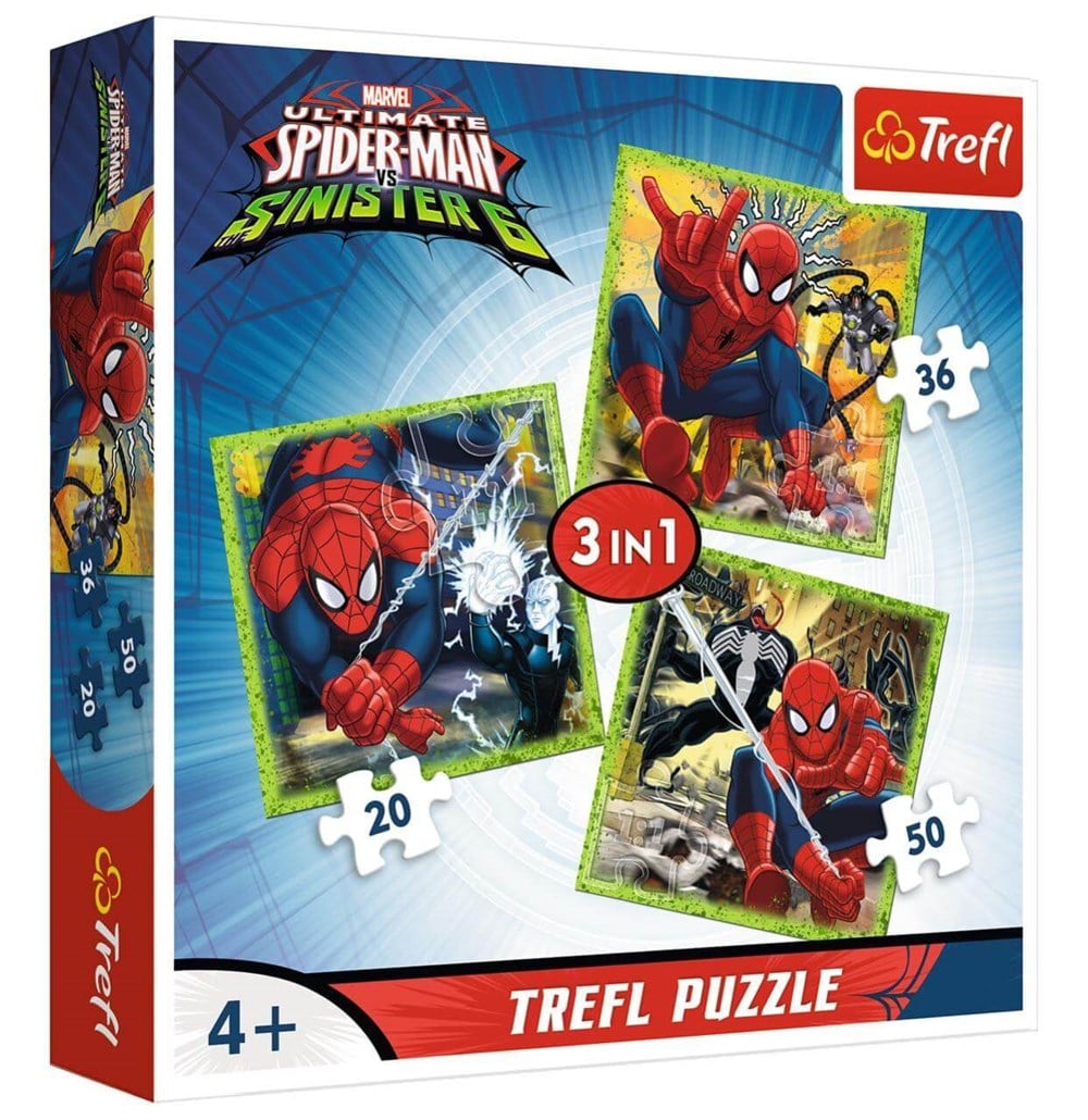 Trefl Puzzle Spiderman World 3Lü 20+36+50 Parça HD34822 Trefl HD34822