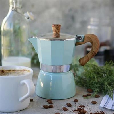 Black Goat 3 Cup Moka Pot Turquoise