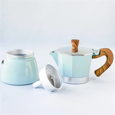 Black Goat 3 Cup Moka Pot Turquoise